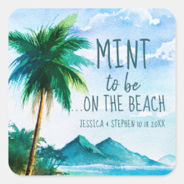 Mind to Be Fvor Tropical Beach Hochzeit Quadratischer Aufkleber