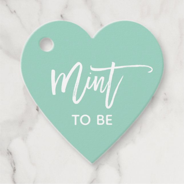 Mind to Be with White Brush Script Wedding Geschenkanhänger (Vorderseite)