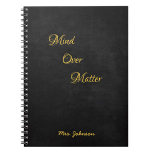 Mind über Matter Balck und Gold Notizblock