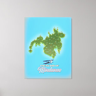 Mindanao-Karte Leinwanddruck
