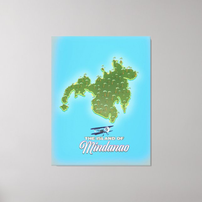 Mindanao Map Leinwanddruck (Vorderseite)