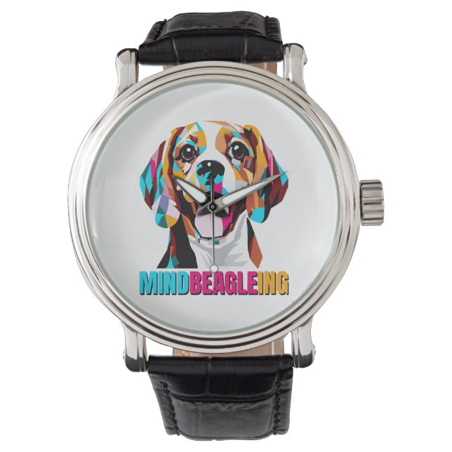 Mindbeagleing Beagle Dog Armbanduhr (Vorderseite)