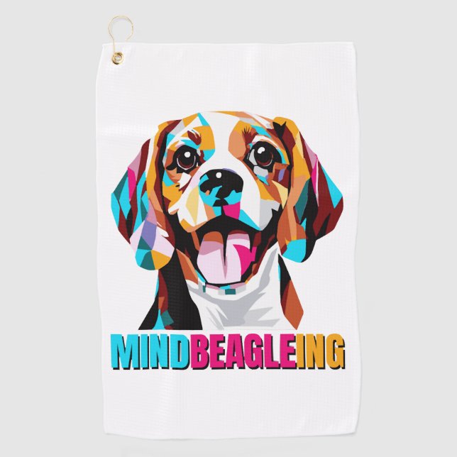 Mindbeagleing Beagle Dog Golfhandtuch (Vorderseite)