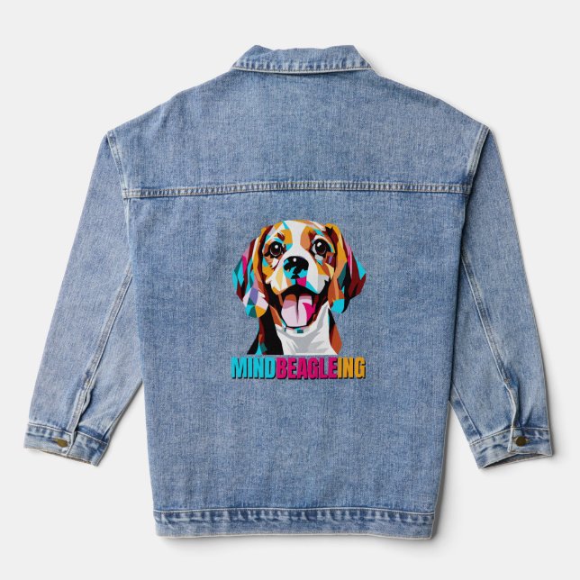 Mindbeagleing Beagle Dog Jeansjacke (Rückseite)