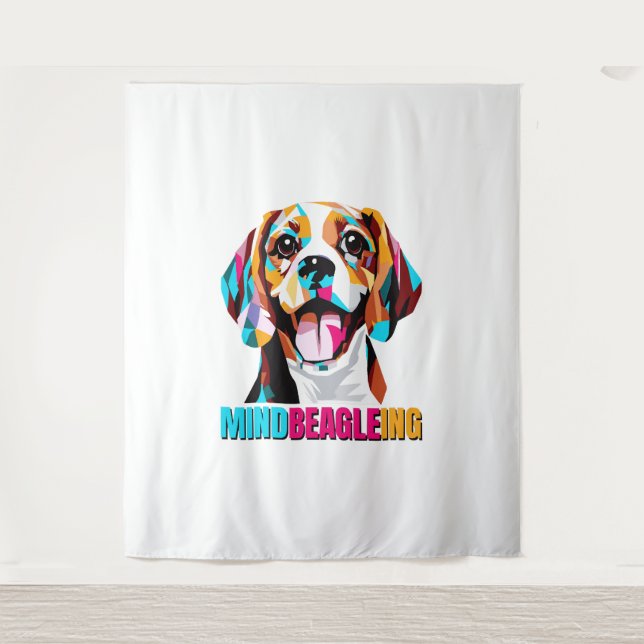 Mindbeagleing Beagle Dog Wandteppich (Vorderseite)