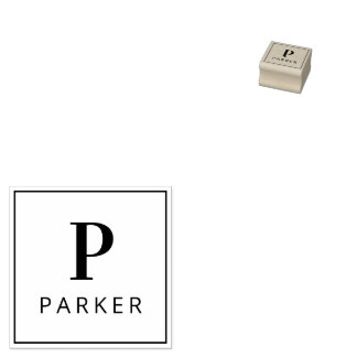 Mindest-Monogramm Gummistempel