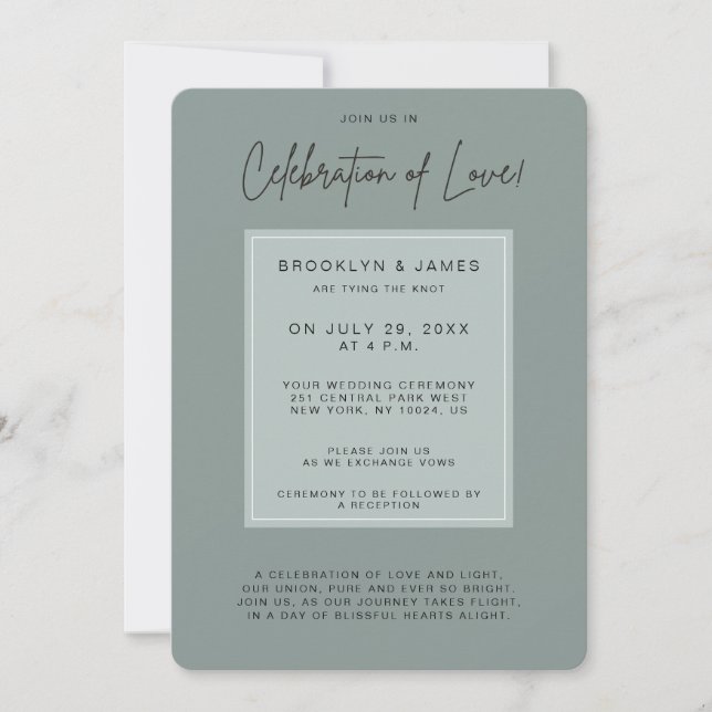 Mindestalter für Hochzeiten von Liebe Einladung (Vorderseite)
