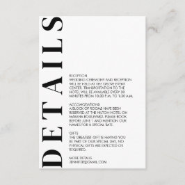 Mindestangaben zur Hochzeit Begleitkarte