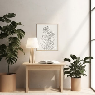 Mindestfarbe der Geburtsmonat-Blume Poster