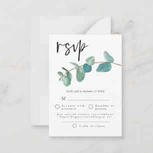 MINDESTGRÖSSE Blue Eucalyptus Blätter Wedding RS Mitteilungskarte