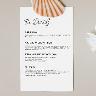 Mindestkarte für die Hochzeitdetails Begleitkarte