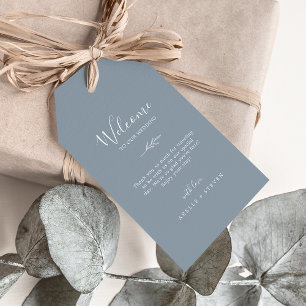Mindestleaf Begrüßung von Blauen und Weißen Hoch Geschenkanhänger