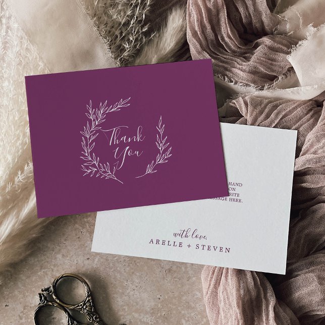 Mindestleaf | Berry Lila Flat Dankeschön Karte (Von Creator hochgeladen)