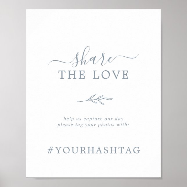 Mindestleaf | Blue Share Die Liebe Hashtag-Zeichen Poster (Vorne)