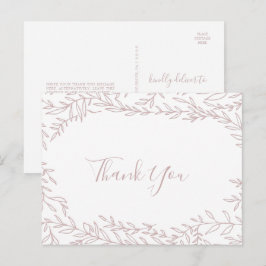 Mindestleaf | Blush Pink Danke Postcard Postkarte