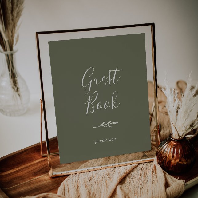 Mindestleaf | Dark Green Guest Book Poster (Von Creator hochgeladen)