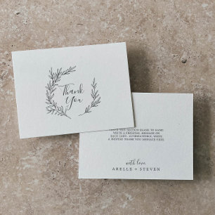 Mindestleaf   Dunkelgrau Dankeschön Karte