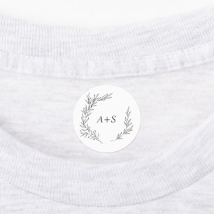 Mindestleaf Dunkelgrauer Monogramm-Eisen auf Eti Etiketten