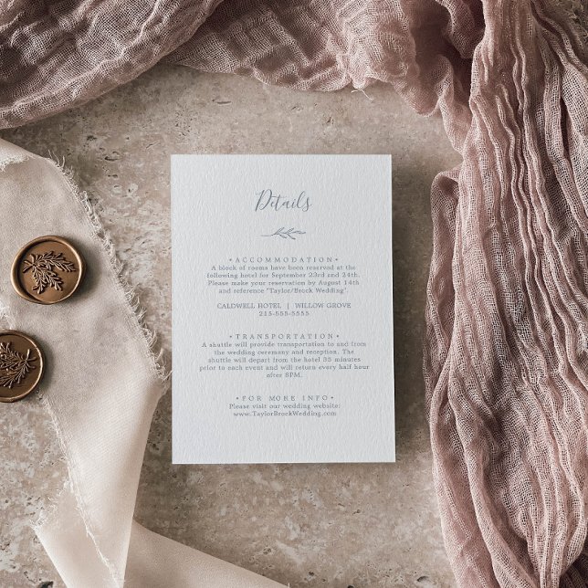 Mindestleaf | Dusty Blue Details Umschließungskart Begleitkarte (Von Creator hochgeladen)