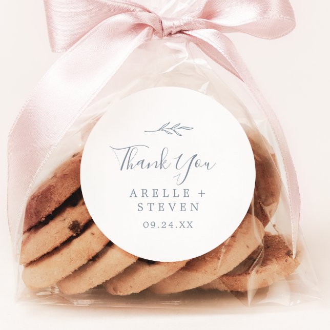 Mindestleaf | Dusty Blue Vielen Dank, dass Sie Sti Runder Aufkleber (Von Creator hochgeladen)