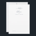Mindestleaf | Dusty Blue Wedding Hinweiskarte<br><div class="desc">Diese minimale blaue Hochzeitsratenkarte ist ideal für eine elegante Hochzeit und kann für jede Veranstaltung verwendet werden. Die Silhouette ist schlicht und grün in hellblau mit klassischem minimalistischem Stil. Diese Ratschläge können als Gästebuchalternative für Hochzeitsempfang, Brautparty, Babydusche oder Abschlussfeier verwendet werden. Personalisieren Sie die Karte mit den Namen der Braut...</div>