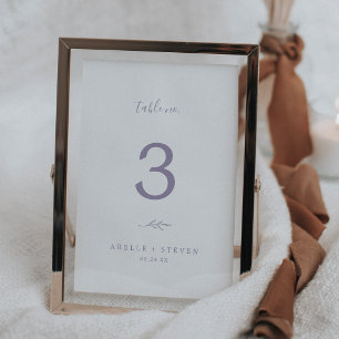 Mindestleaf   Dusty Lila Wedding Tischnummer
