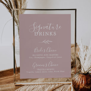 Mindestleaf Dusty Rose Signature Drinks Poster
