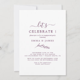 Mindestleaf | Eggplant "Let's Celebrate" Einladung