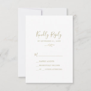 Mindestleaf   Gold Simple RSVP Card Karte
