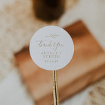 Mindestleaf | Gold Vielen Dank für Ihr Interesse a Runder Aufkleber<br><div class="desc">Diese Mini-Blatt-Gold-Dankeschön-Aufkleber sind perfekt für einen eleganten Hochzeitsfeier-Empfang. Die Silhouette im Grünen ist in Imitaten mit Goldfolie im klassisch minimalistischen Stil gehalten. Personalisieren Sie die Aufkleber mit Ihren Namen,  dem Ereignis (falls zutreffend) und dem Datum. Diese Aufkleber können für Hochzeitsempfang,  Brautparty oder jede Veranstaltung verwendet werden!</div>