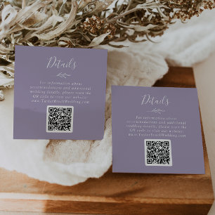 Mindestleaf   Lavender QR Code Wedding Details Begleitkarte