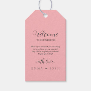 Mindestleaf   Leichte rosa Monographie Geschenkanhänger