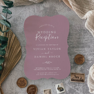 Mindestleaf   Mauve Wedding Reception Einladung