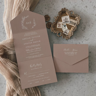 Mindestleaf | Neutrale Hochzeit All In One Einladung