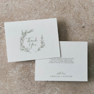 Mindestleaf   Olive Green Flat Dankeschön Karte