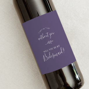 Mindestleaf Plum Lila Bridesmaid Vorschlag Weinetikett