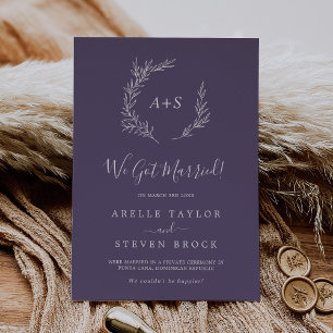 Mindestleaf Plum Lila Elopement Ankündigung