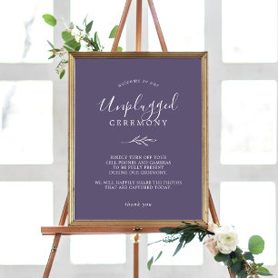Mindestleaf Plum Lila Unplugony Zeremony Sign Poster