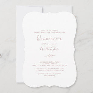 Mindestleaf Rosa Quinceañera Einladung