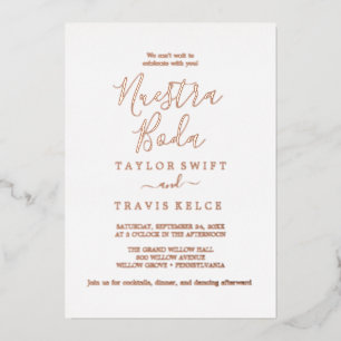 Mindestleaf   Rose Gold Foil Folieneinladung