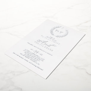 Mindestleaf Rose Gold Foil Monogram Wedding Folieneinladung