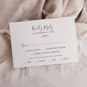 Mindestleaf   RSVP-Karte zum Menü "Eggplant" RSVP Karte