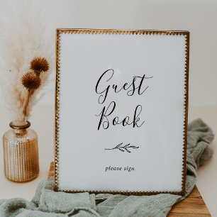 Mindestleaf   Schwarz-Weiß-Gästebuchplakat Poster