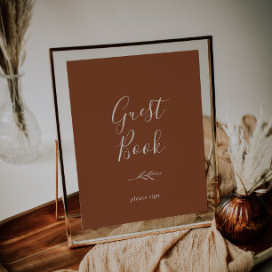 Mindestleaf Terracotta Guest Book Poster