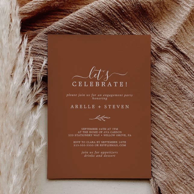 Mindestleaf | Terracotta Let's Celebrate Einladung (Von Creator hochgeladen)