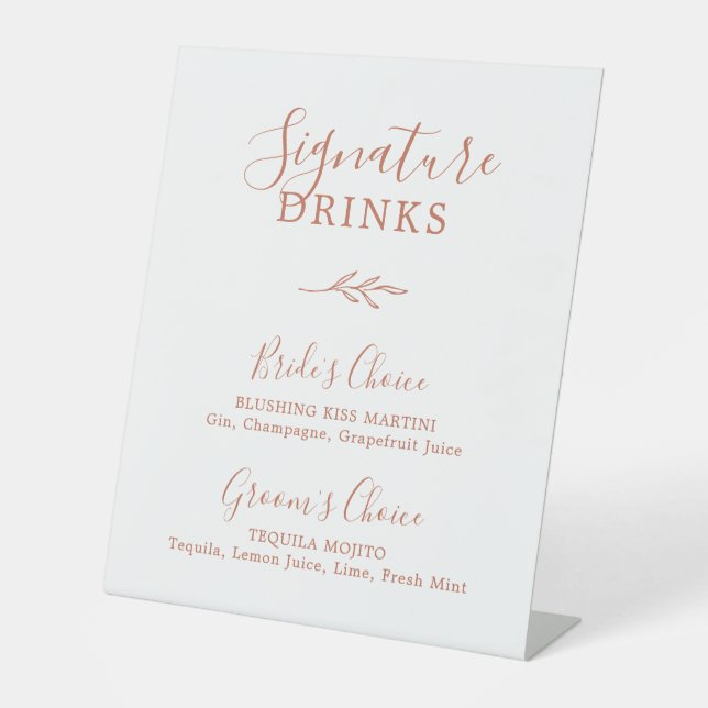 Mindestleaf | Terracotta Orange Signature Drinks Sockelschild (Vorderseite)