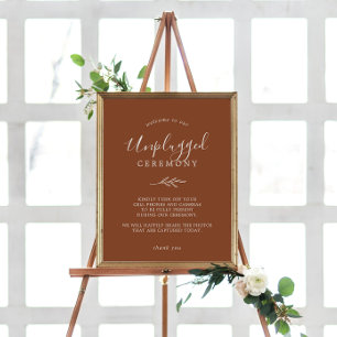 Mindestleaf   Terracotta Unplugged Ceremony Sign Poster
