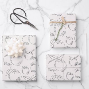 Mindestlinie für den Zitronenfruchtmarkt Geschenkpapier Set