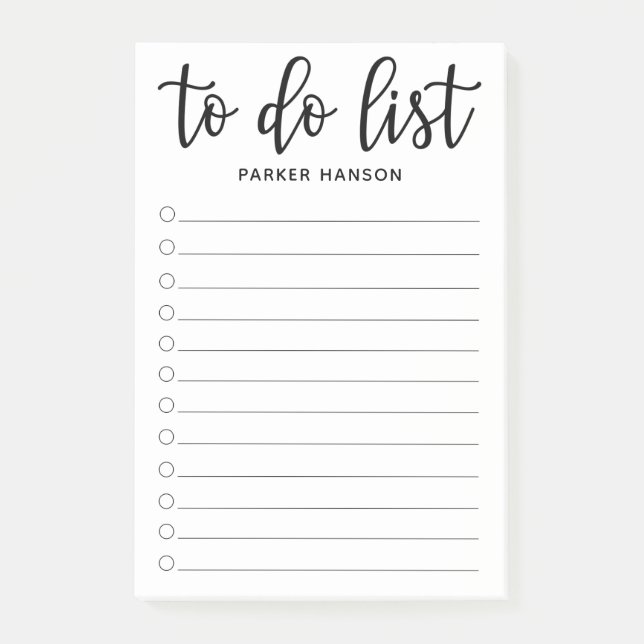 Mindestliste Post-it Klebezettel (Vorderseite)