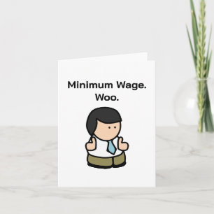 Mindestlohn Woo Funny Employee Cartoon Karte